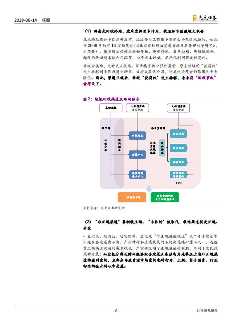 环保行业垃圾分类制度影响解析系列四：渠道提质，从游击队到正规军-190814.pdf 第5页