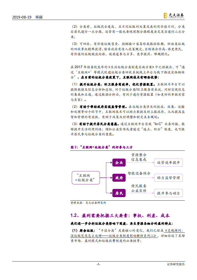 环保行业垃圾分类制度影响解析系列五：垃圾分类遇上互联网，商机还是&ldquo;伤&rdquo;机-190819.pdf 第5页