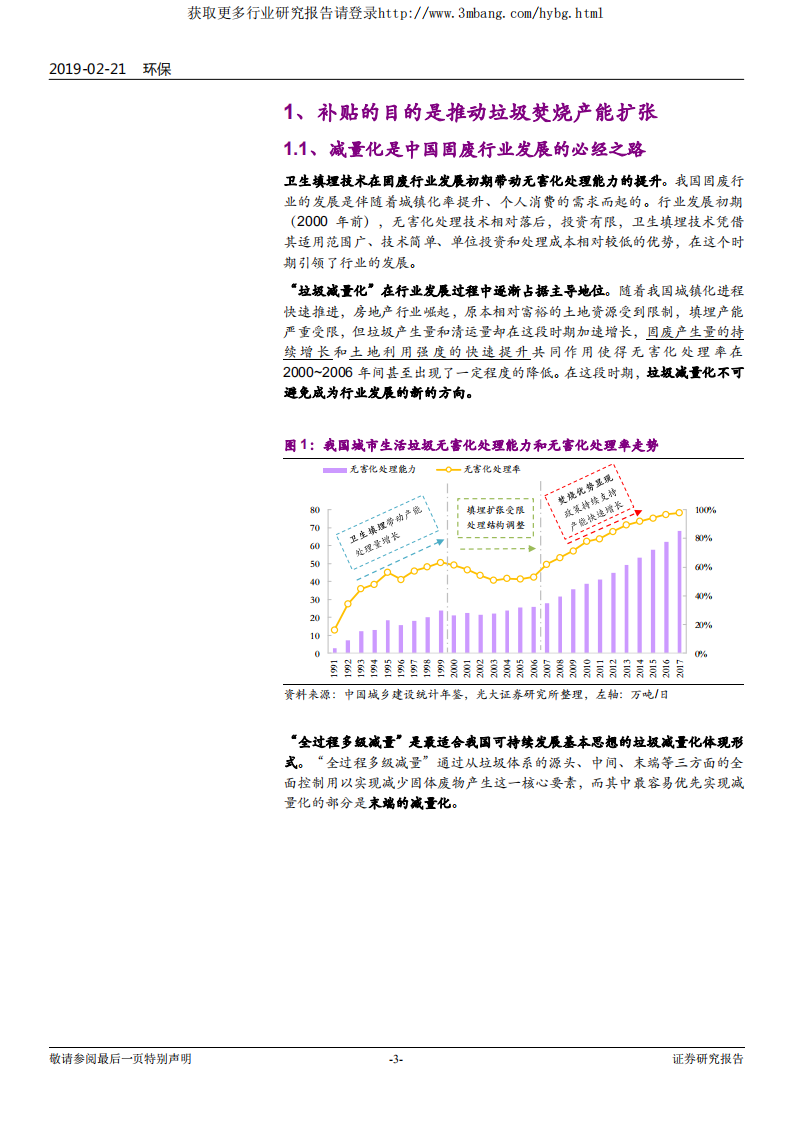 环保行业垃圾焚烧发电行业专题报告：垃圾发电补贴取消？现在还不是时候-190221.pdf 第3页