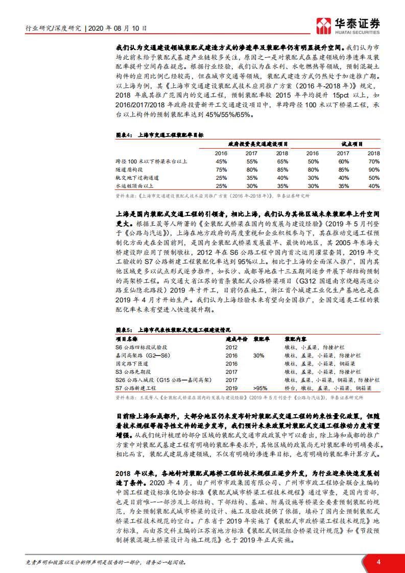 建筑行业装配式建筑产业链系列研究之四： 装配式基建推荐设计与地方龙头-20200810.pdf 第4页