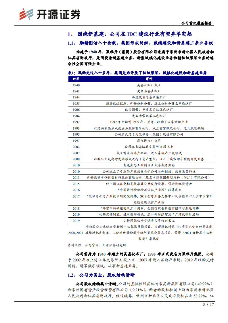 黑牡丹-公司首次覆盖报告：IDC建设开启新基建业务，横向拓展助力公司发展-210906.pdf 第3页
