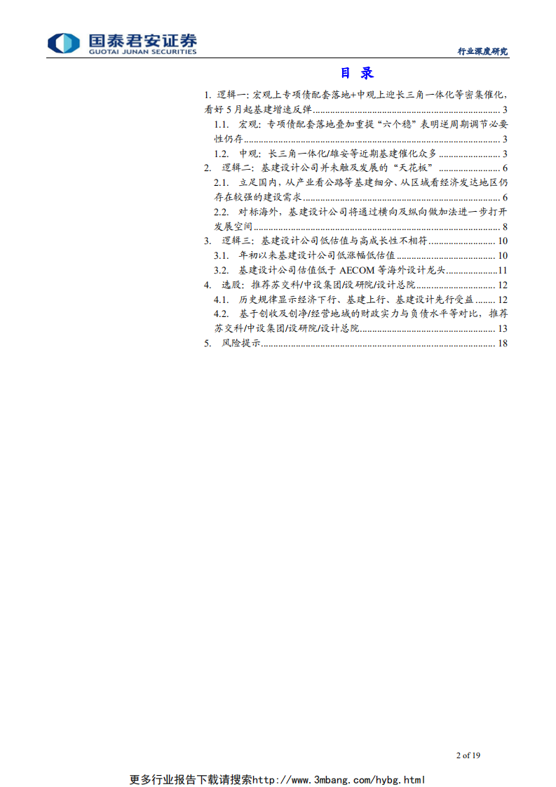 基建设计行业深度报告：专项债配套落地利好基建提速，基建设计先受益-190612.pdf 第2页