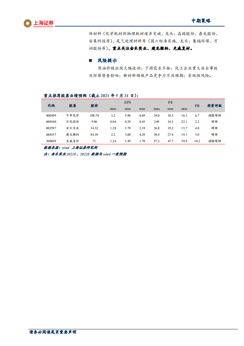 2021年基础化工行业中期投资策略：优质核心资产为盾，好赛道高成长为矛-210604.pdf 第2页