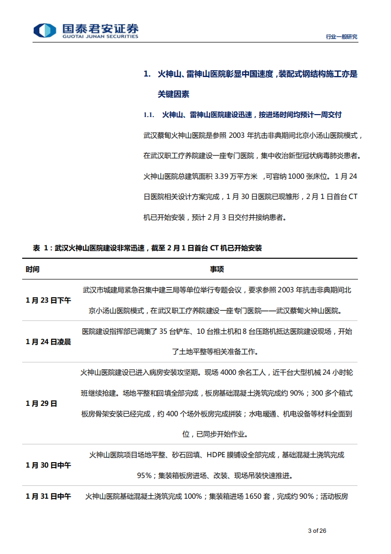 建筑工程行业装配式钢结构系列5：从火神山、雷神山医院看装配式钢结构的应用-200201.pdf 第3页