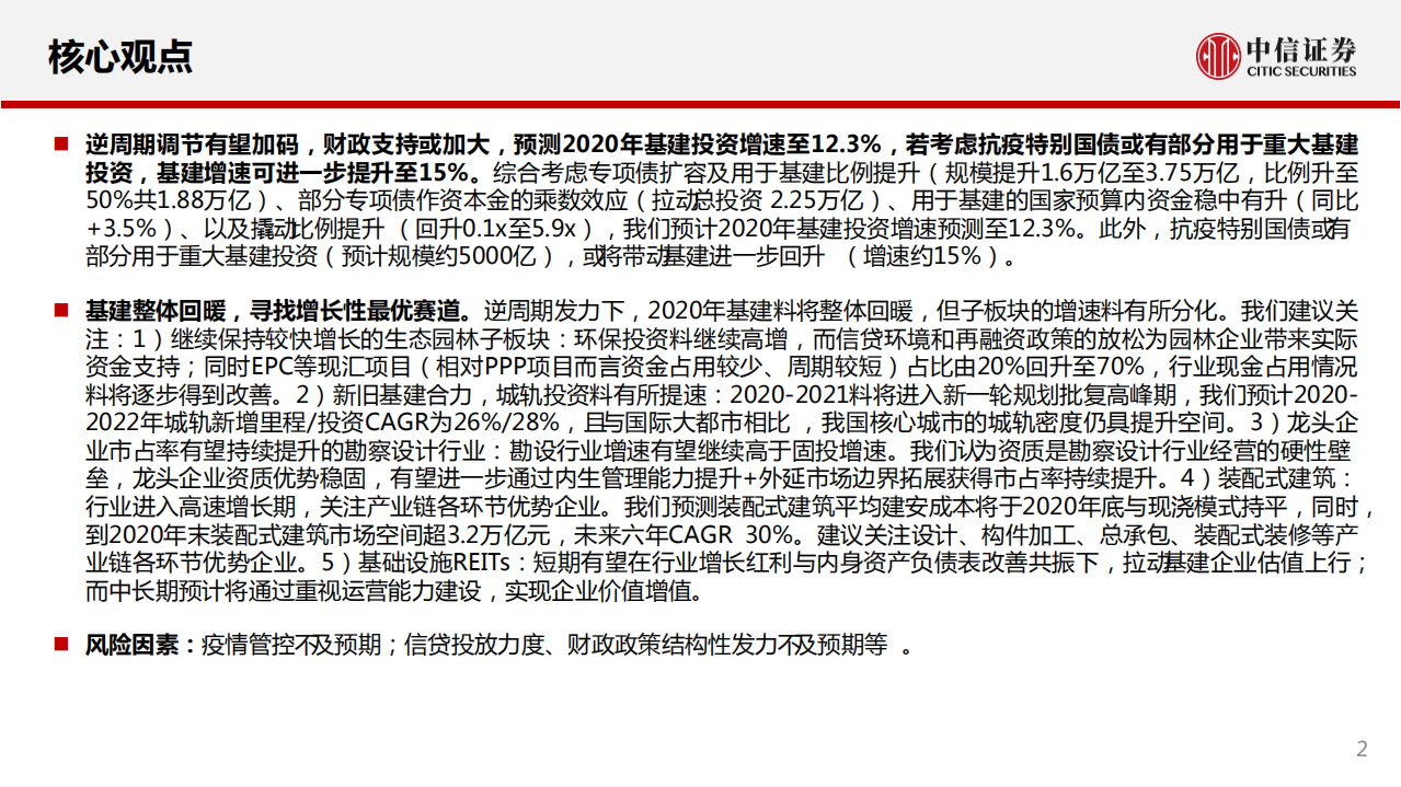 建筑行业：基建整体回暖，寻找增长性最优赛道-200531.pdf 第2页