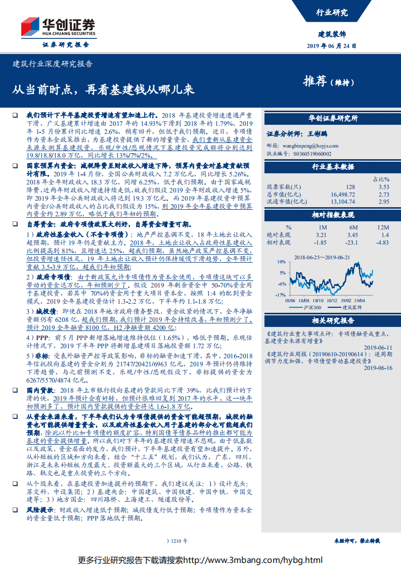 建筑行业深度研究报告：从当前时点，再看基建钱从哪儿来-190624.pdf 第1页