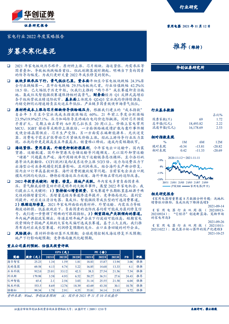 家电行业2022年度策略报告：岁暮冬寒化春泥-211112.pdf 第1页