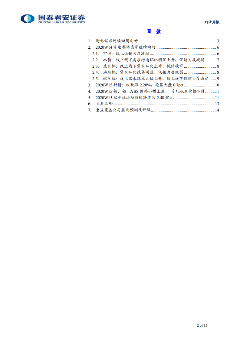 家用电器行业：厨电需求连续四周向好-200412.pdf 第2页