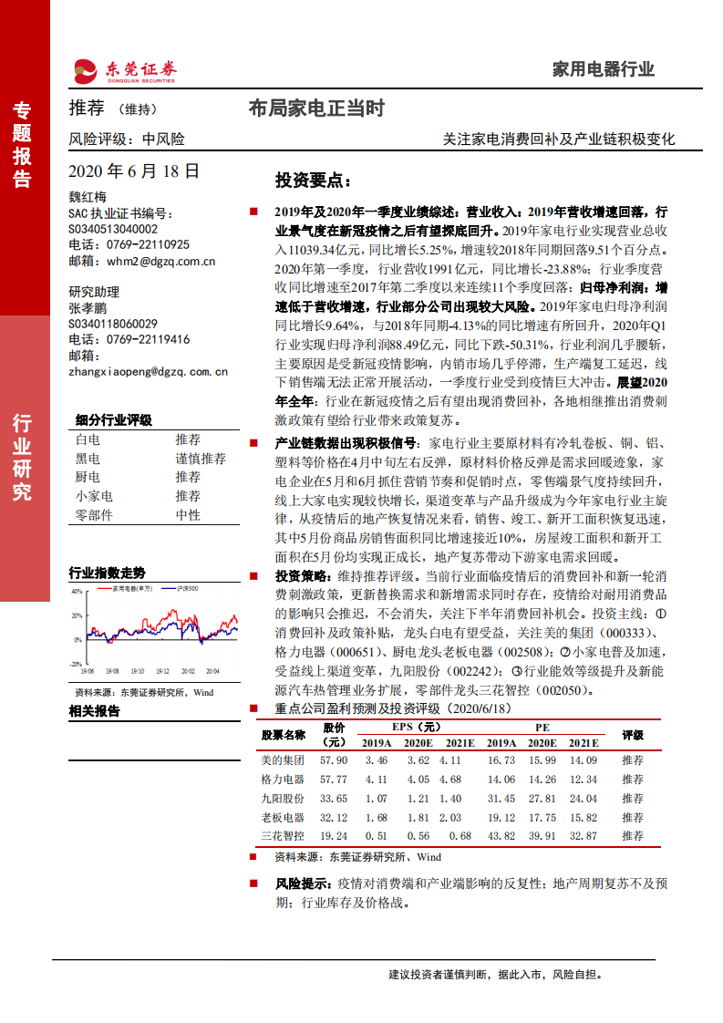 家用电器行业：关注家电消费回补及产业链积极变化，布局家电正当时-200618.pdf 第1页