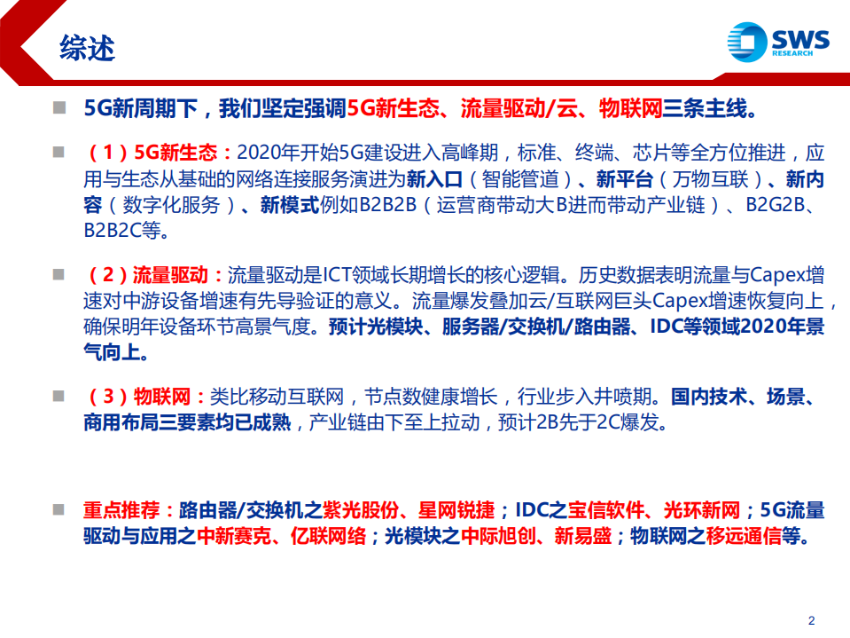 2020年通信行业投资策略：5G新进程与新生态，变革趋势中的确定把握-191211.pdf 第2页