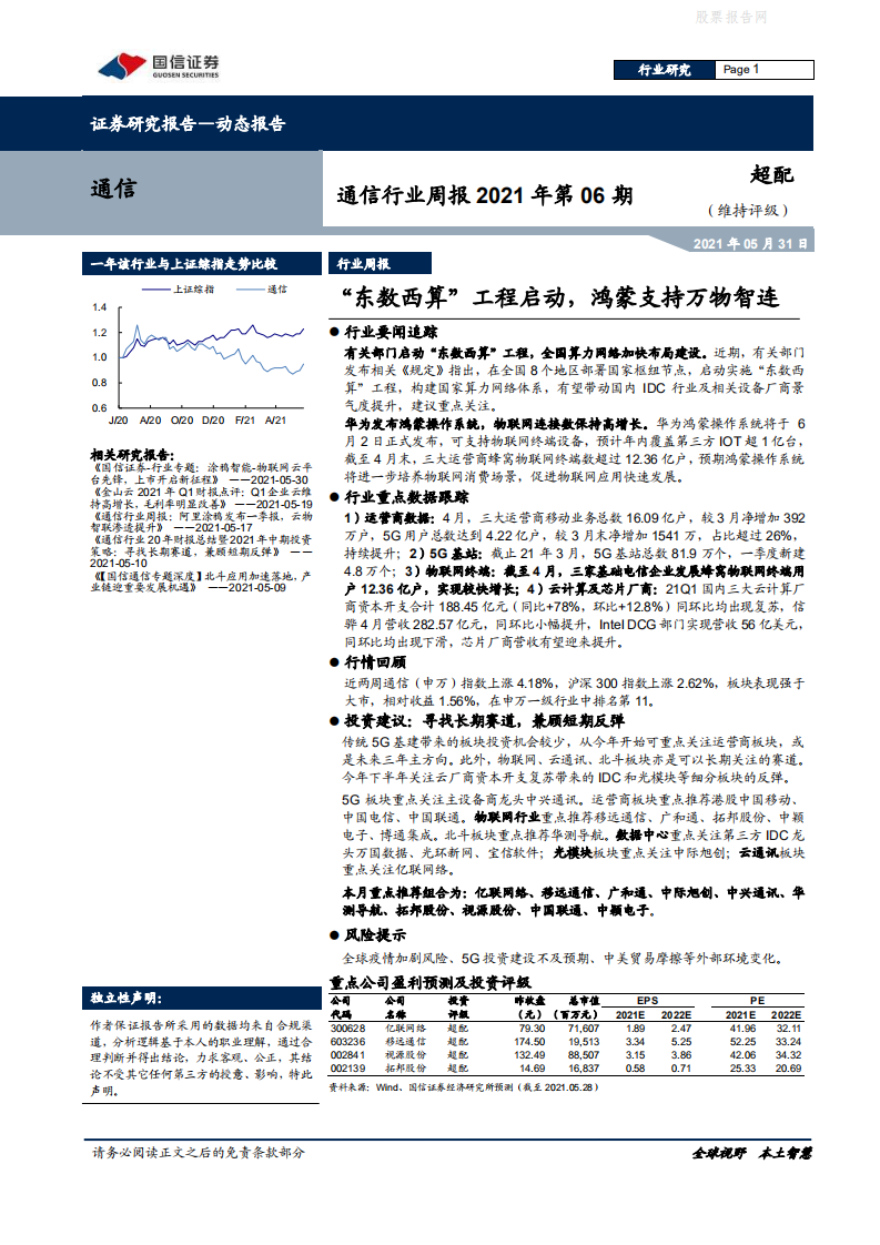 2021年通信行业&ldquo;东数西算&rdquo;工程启动分析报告.pdf 第1页