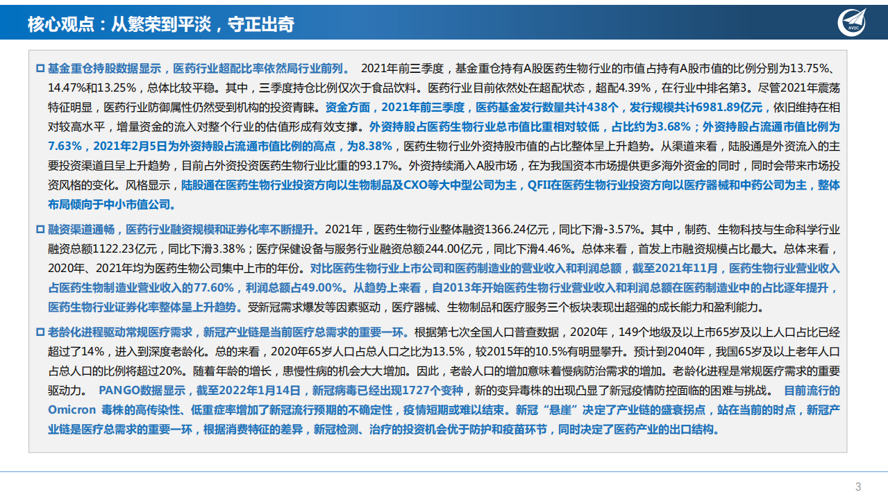 2022年医药生物行业年度策略报告：从繁荣到平淡，守正出奇-220117.pdf 第3页