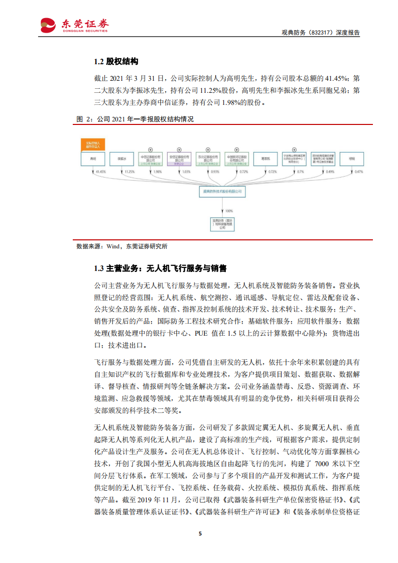 观典防务-深度报告：无人机禁毒领域龙头，军工市场拓展可期-210906.pdf 第5页