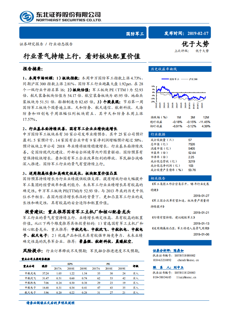 国防军工：行业景气持续上行，看好板块配置价值.pdf 第1页