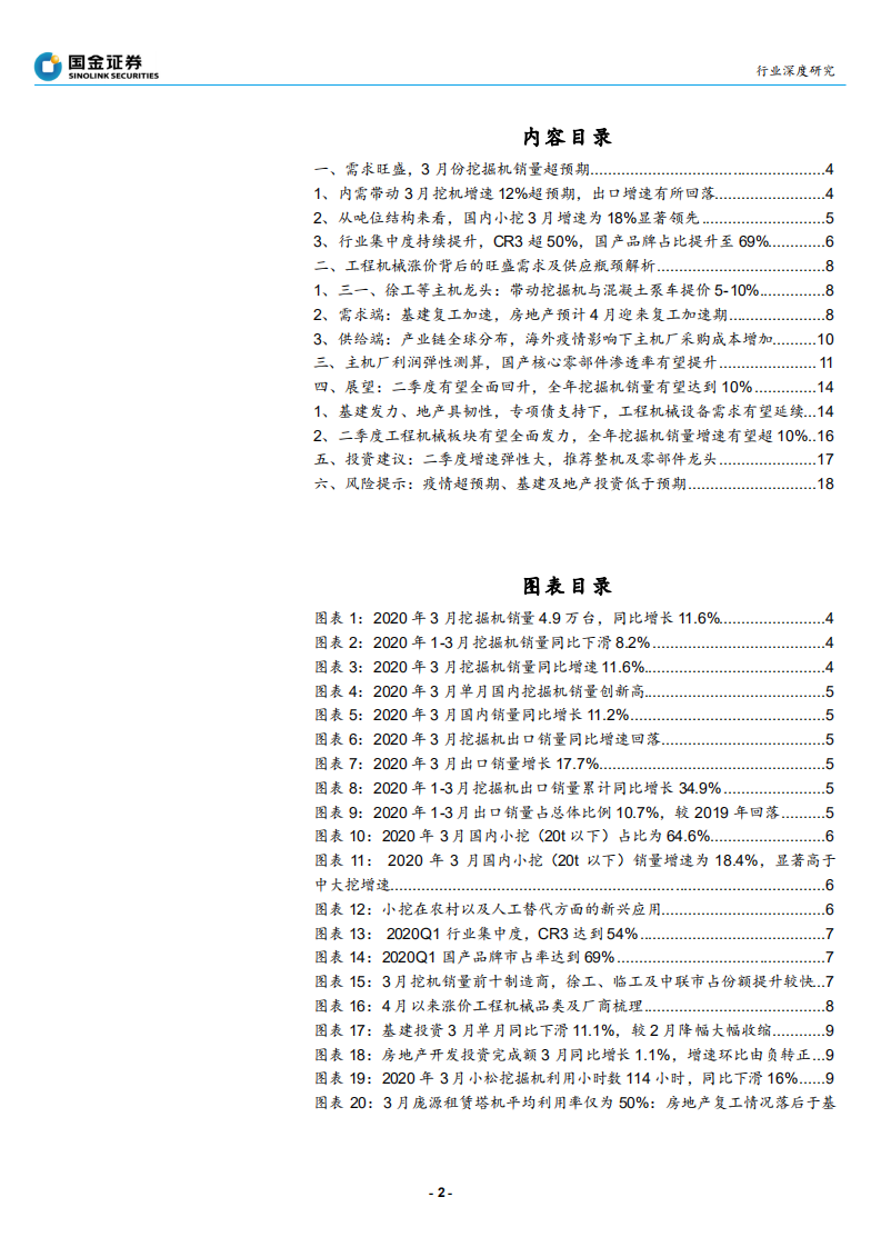 工程机械行业：涨价之后的业绩弹性测算-200420.pdf 第2页