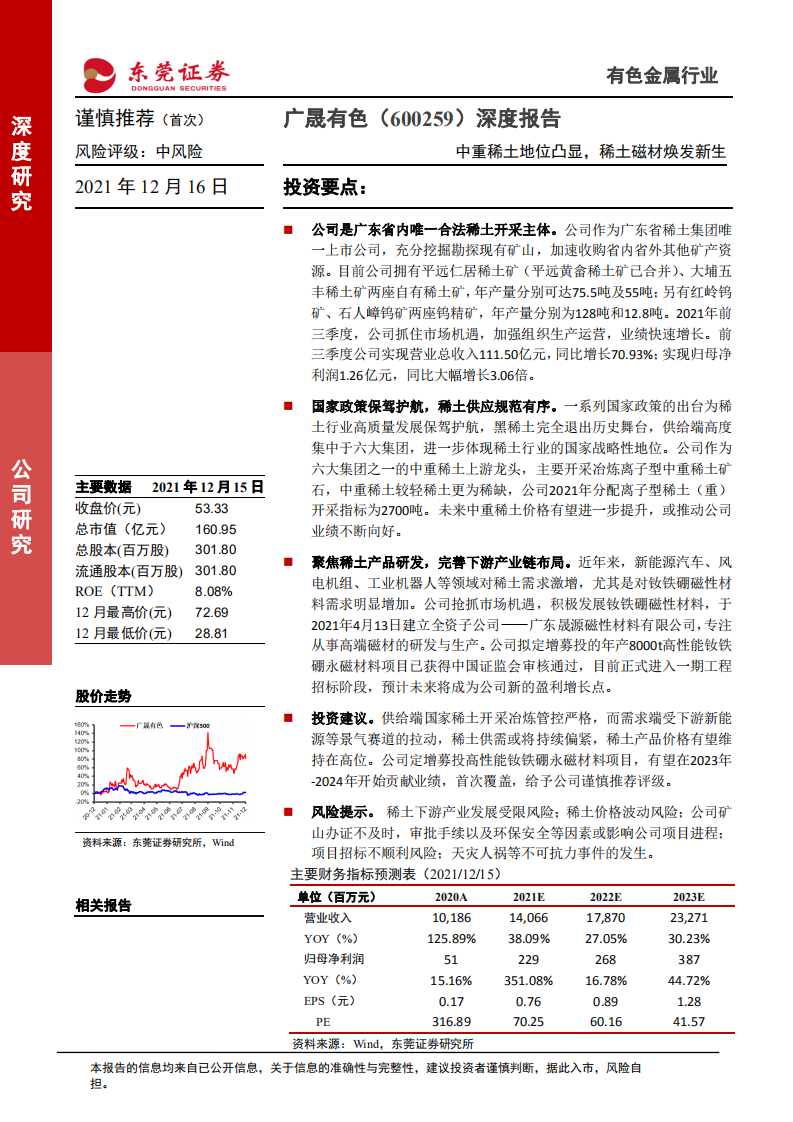 广晟有色-深度报告：中重稀土地位凸显，稀土磁材焕发新生-211216.pdf 第1页