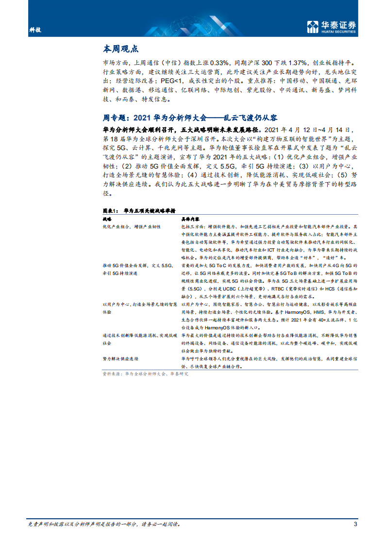 通信行业： 华为分析师大会，聚焦五大战略布局-210418.pdf 第3页