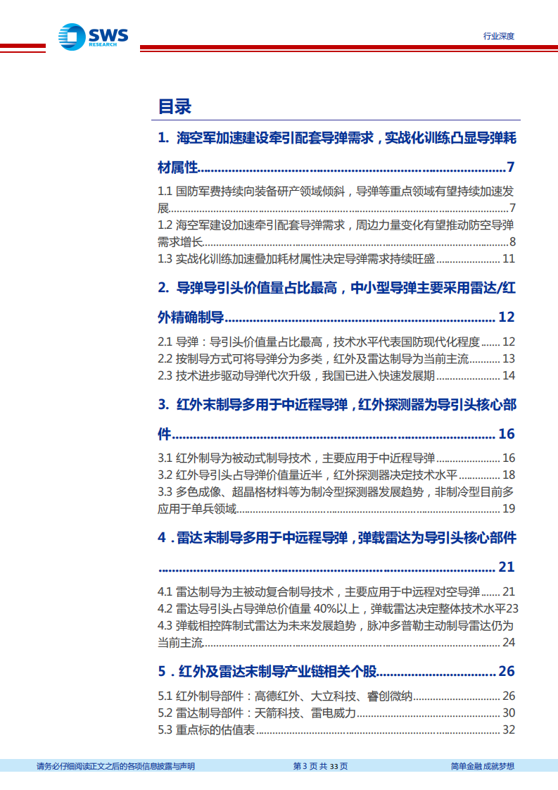 国防军工行业精确制导产业链系列报告之一：海空军加速建设牵引配套导弹需求，雷达及红外制导产业有望腾飞-210312.pdf 第3页