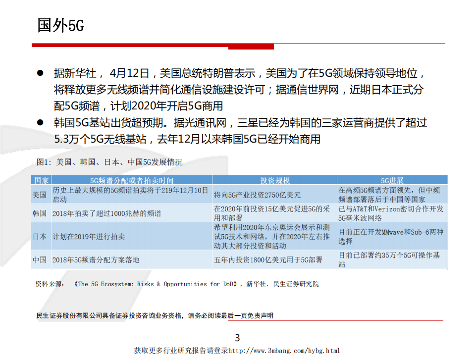 通信行业：5G进展超预期，利好上游产业链-190418.pdf 第3页