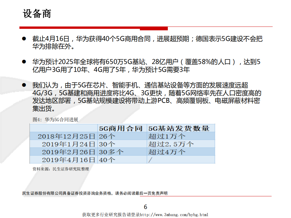 通信行业：5G进展超预期，利好上游产业链-190418.pdf 第6页