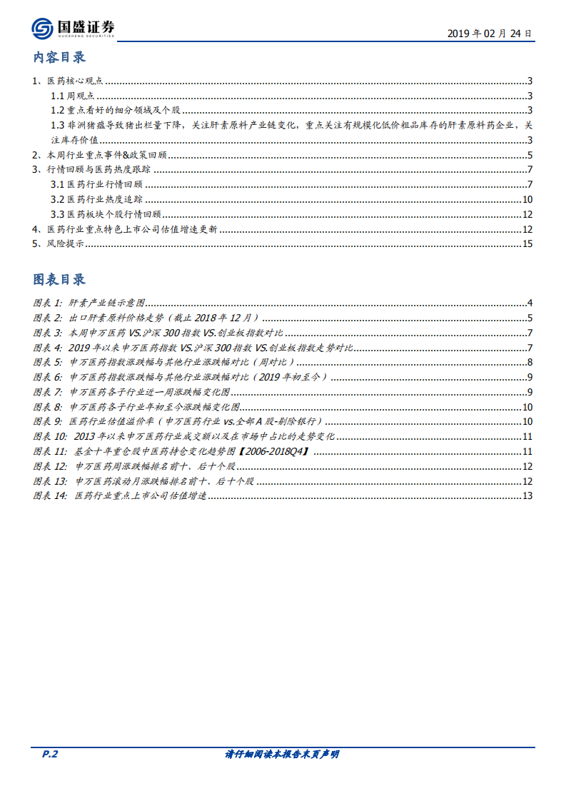 医药生物：持续强推创新服务商+注射剂国际化+医药消费品，关注非洲猪瘟带来的肝素原料行业变化.pdf 第2页