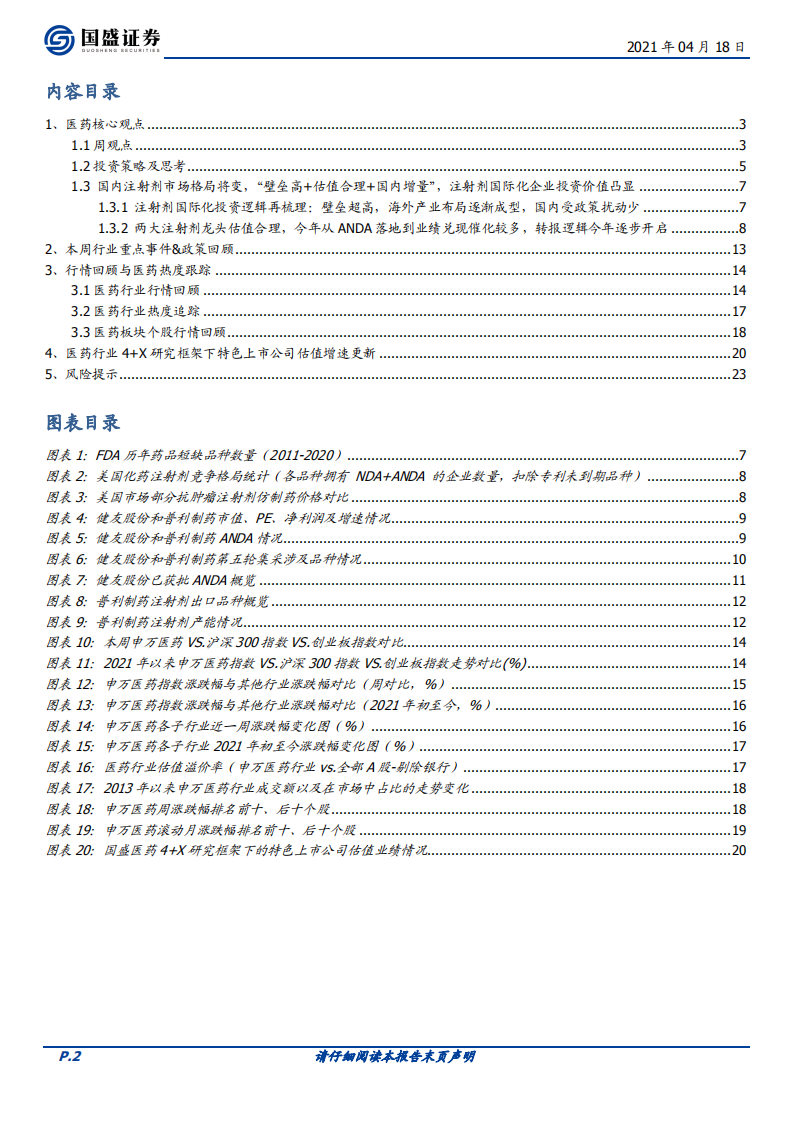 医药生物行业：&ldquo;壁垒高+估值合理+国内增量&rdquo;，注射剂国际化企业投资价值凸显-210418.pdf 第2页
