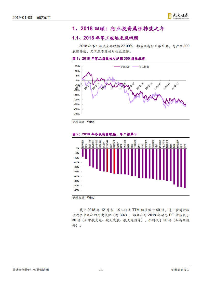 军工行业2019年投资策略：近看稳健增长，远期改革红利.pdf 第3页