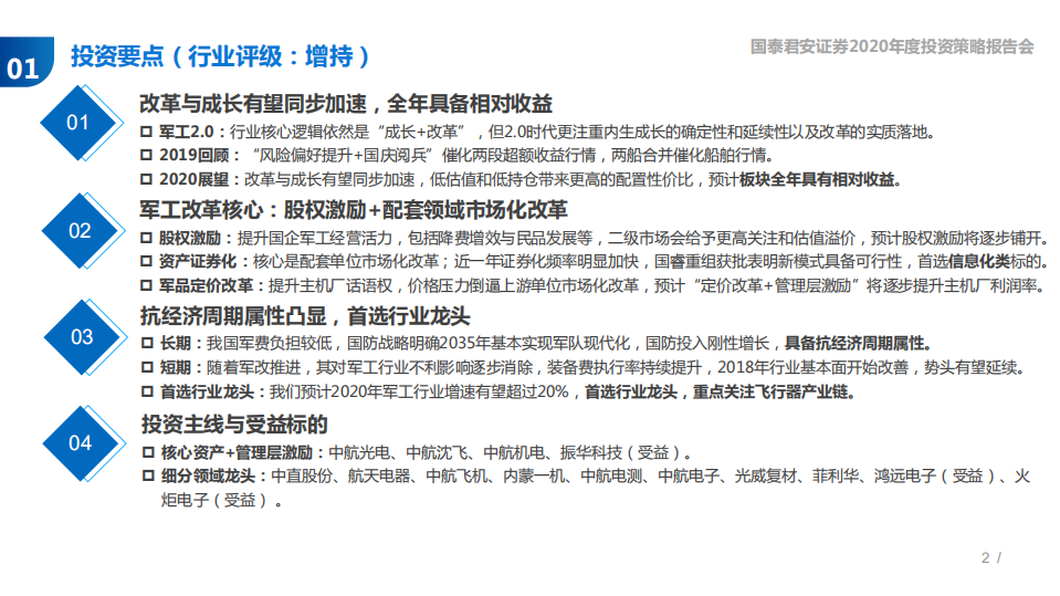 军工行业2020年投资策略：改革与成长有望同步加速-191031.pdf 第2页