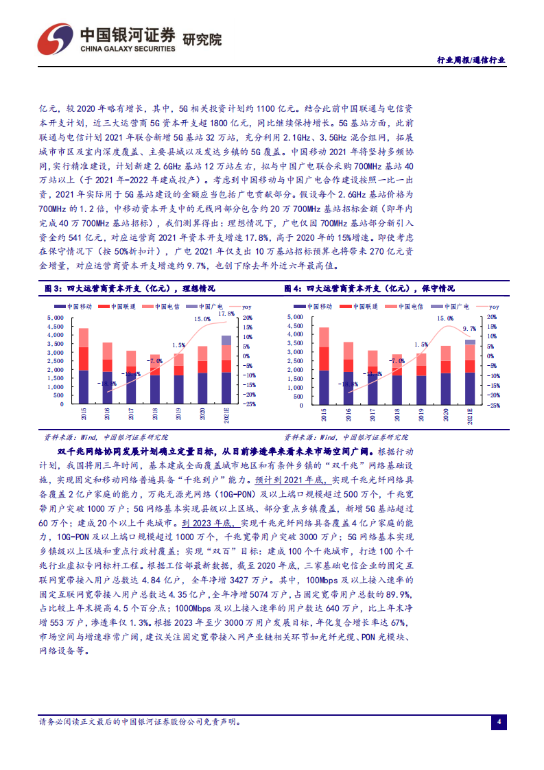 通信行业：700MHz5G基站开启规模建设，双千兆发展规划拉动固网宽带需求-210328.pdf 第5页