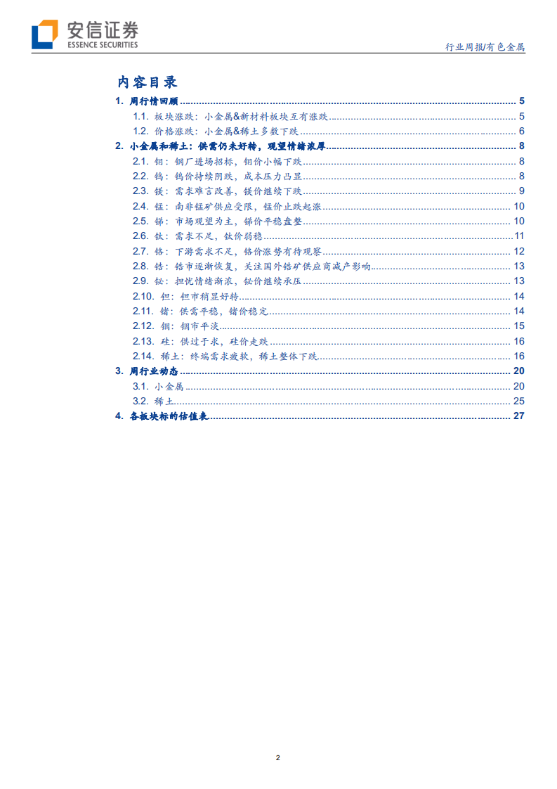 小金属&新材料行业：供需好转仍需时日，南非封港提振铬锰价格，关注海外锆矿减产及鹿鸣钼矿溃坝事故影响-200406.pdf 第2页