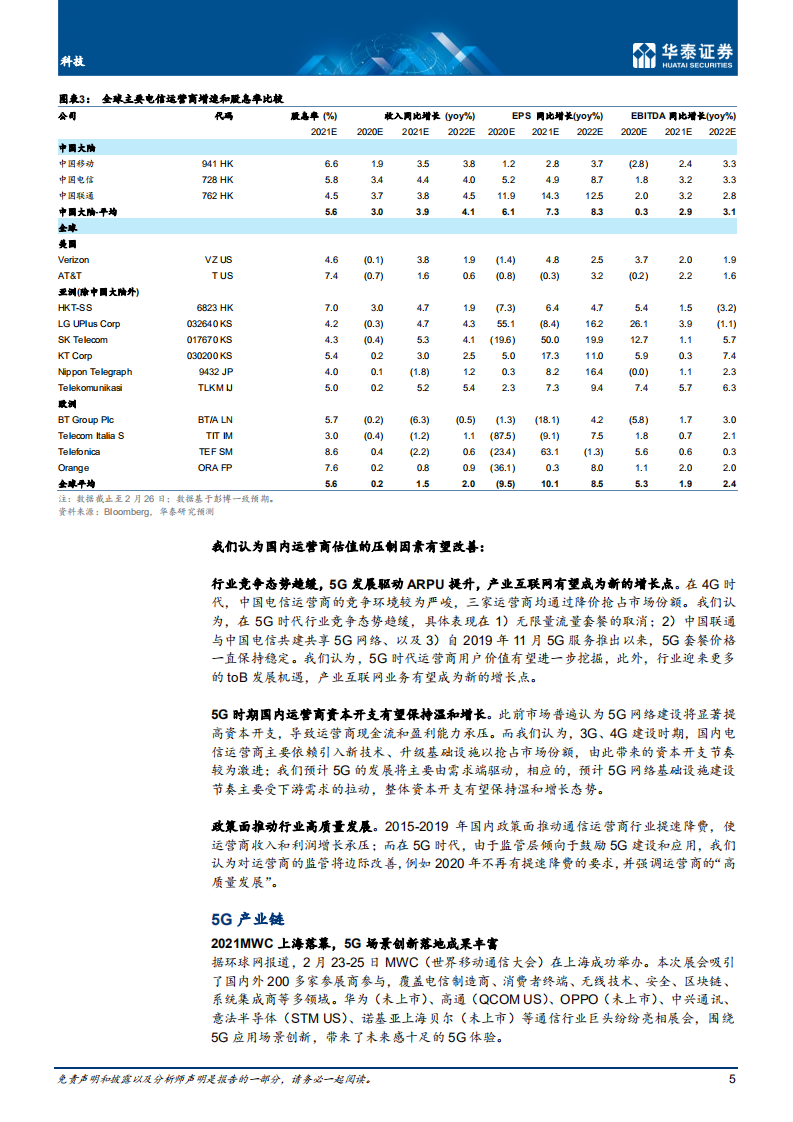 通信行业：估值低位+盈利改善，运营商配置正当时-210228.pdf 第5页