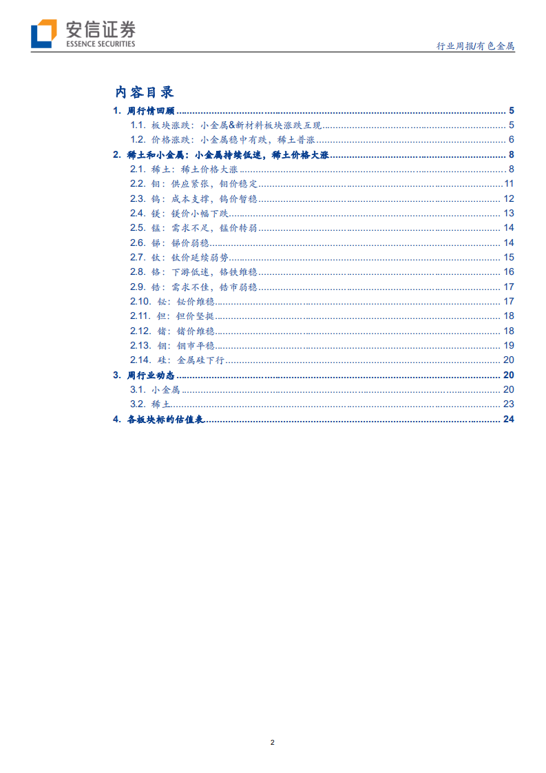 小金属&新材料行业：小金属延续弱势，稀土价格大涨-200614.pdf 第2页