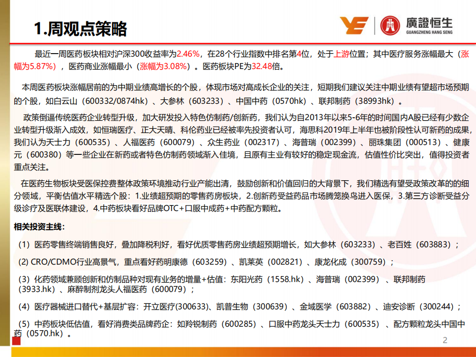 医药生物行业：近期医药板块关注度持续提升，建议加仓医药并精选中报有望超预期个股-190818.pdf 第2页