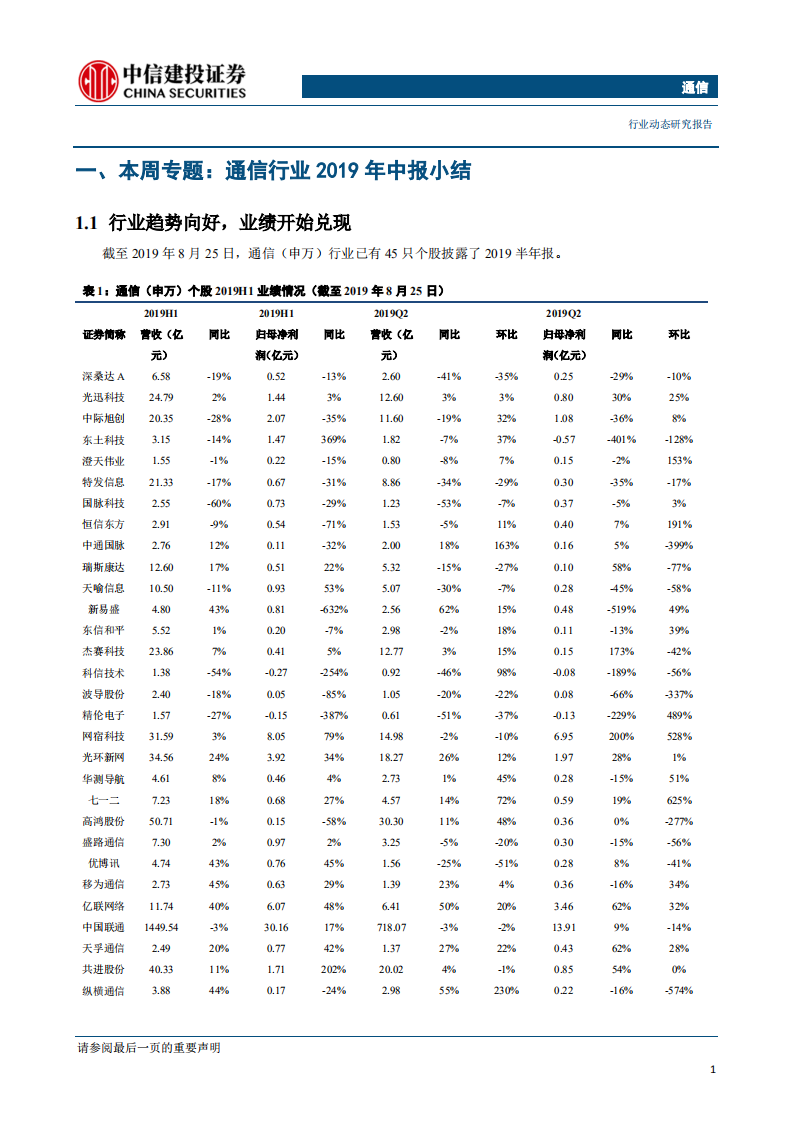 通信行业：行业趋势向好，电信联通就5G共建共享达共识，无需过度悲观-190825.pdf 第3页