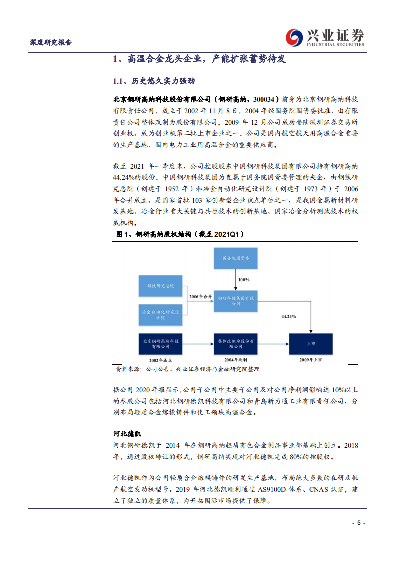 钢研高纳-温合金龙头行稳致远， 航空航天需求蓄势待发-210707.pdf 第5页