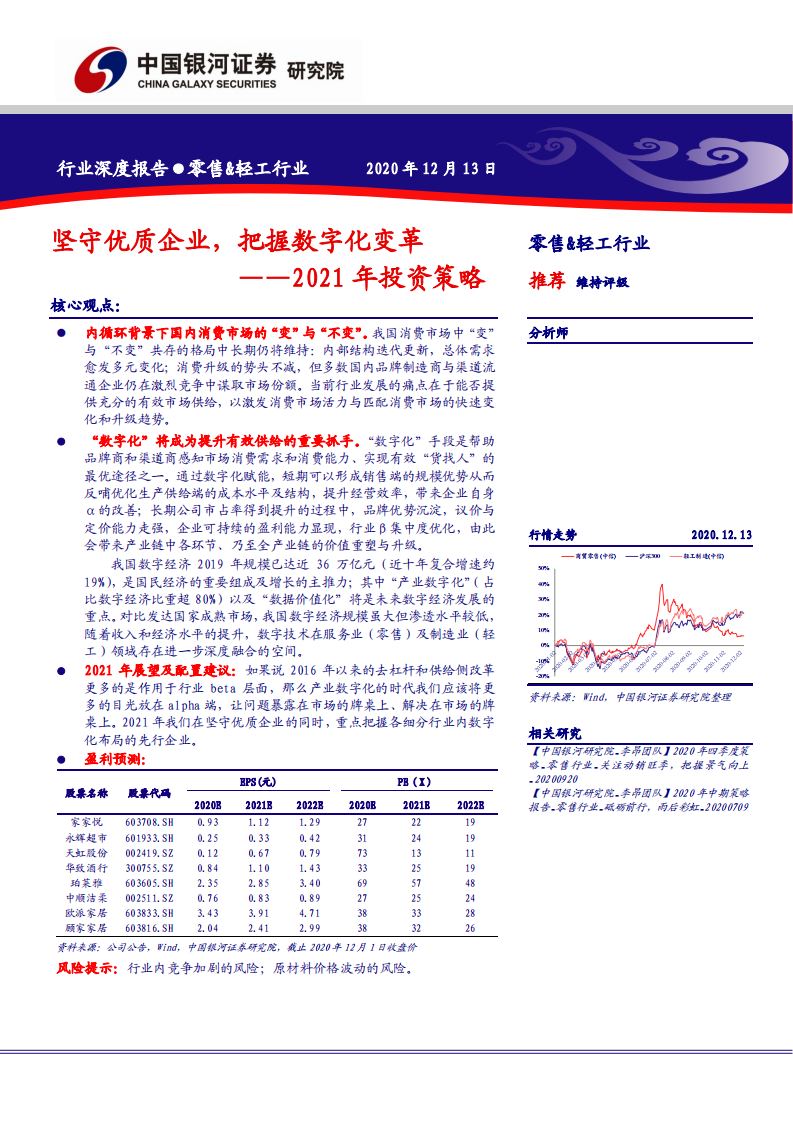 零售&轻工行业2021年度策略：坚守优质企业，把握数字化变革-2020201213.pdf 第1页