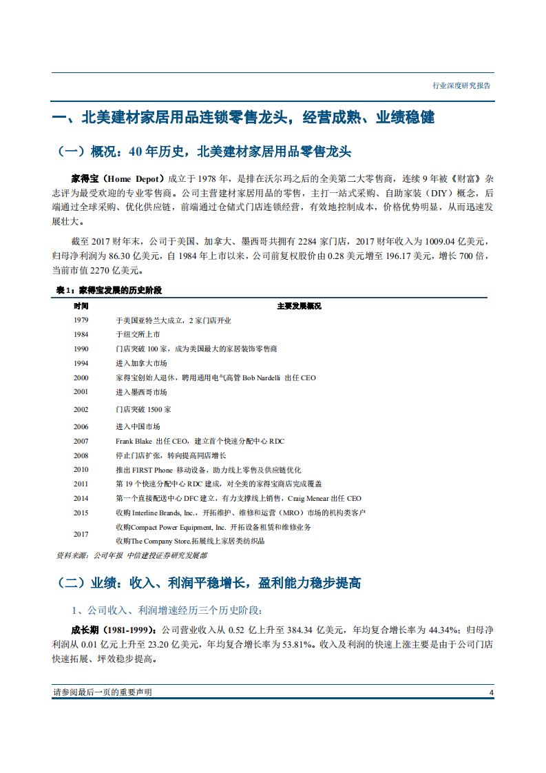 轻工家居行业轻工家居海外家居渠道深度系列二：家得宝，全球家居零售第一龙头，2000亿美元市值是如何炼成的？-180725.pdf 第4页