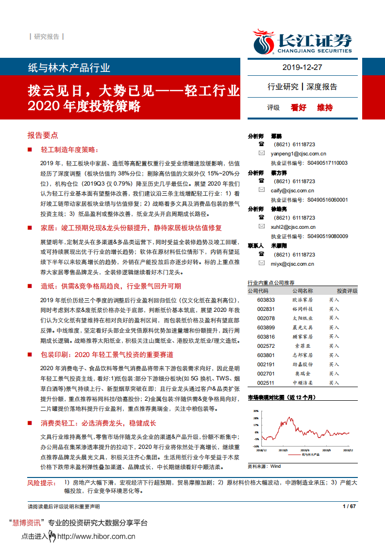 轻工行业2020年度投资策略：拨云见日，大势已见-191227.pdf 第1页