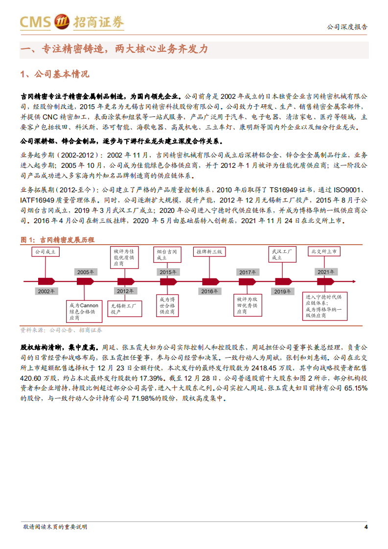 吉冈精密-聚焦精密铸造，受益下游发展未来可期-220104.pdf 第4页