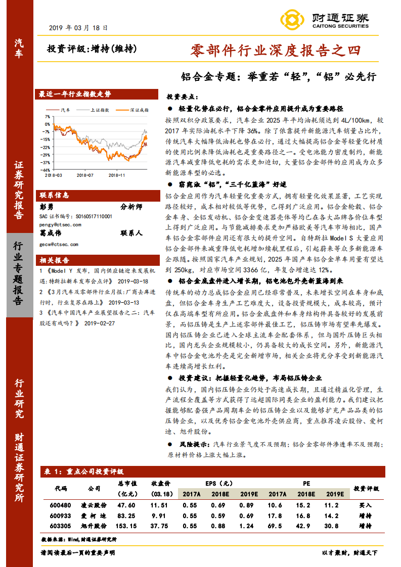 零部件行业深度报告之四：铝合金专题：举重若&ldquo;轻&rdquo;，&ldquo;铝&rdquo;必先.pdf 第1页