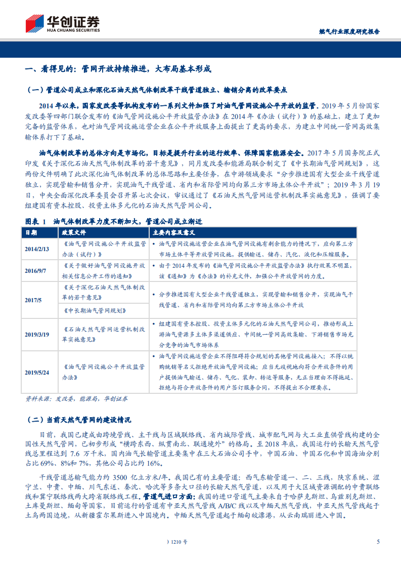 燃气行业深度研究报告：以史鉴今，管网公司的影响探讨与猜想，国家油气管网公司成立，看得见的和能看见的-191015.pdf 第5页