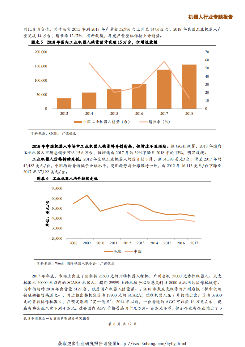 机器人行业2018年机器人年度数据分析：增速放缓，行业面临洗牌，技术与资金是关键-190214.pdf 第6页