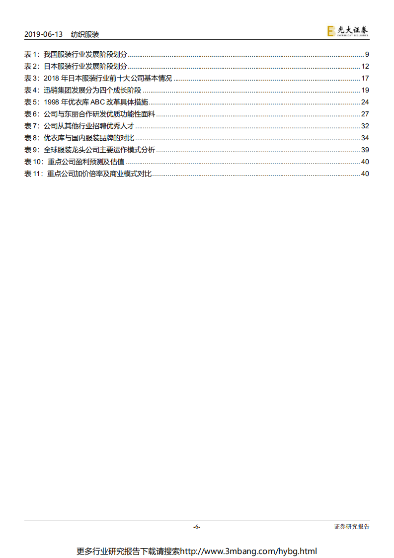 纺织和服装行业日本服装行业发展历史及优衣库SPA模式变革深度剖析：低速增长期尽显英雄本色，精细化运营孕育服装龙头-190613.pdf 第6页