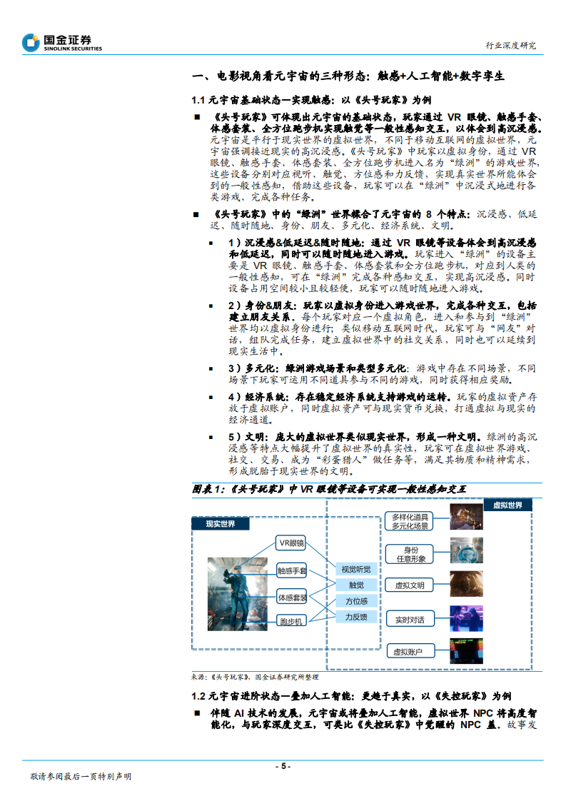 传媒互联网产业行业深度研究：元宇宙分析框架，VRChat或为元宇宙入口雏形-211202.pdf 第5页