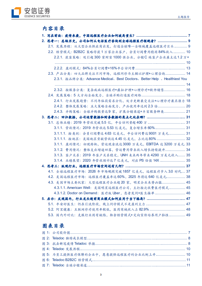 互联网医疗行业医疗信息化专题系列二：解构远程医疗标杆Teladoc崛起之路，找寻中国医疗企业新方向-200604.pdf 第3页