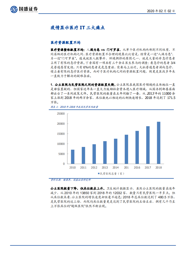 计算机行业：疫情突出医疗IT痛点，互联网医疗与分级诊疗趋势-200202.pdf 第3页