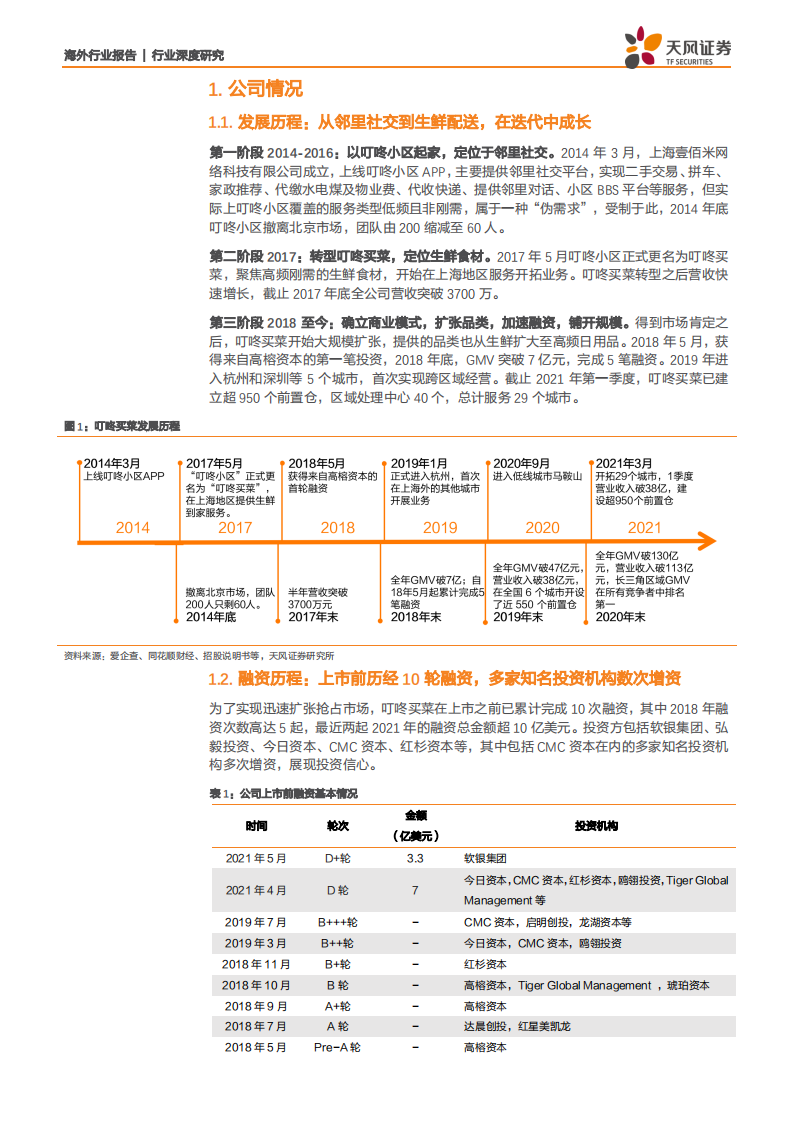 传媒互联网行业：叮咚买菜，前置仓电商领跑者，科技赋能扩大产业链优势.pdf 第4页