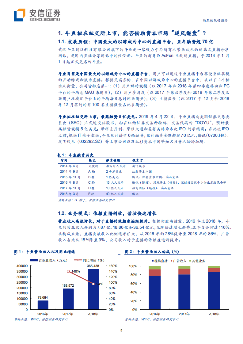 传媒互联网行业：斗鱼拟在纽交所上市，能否借助资本市场&ldquo;逆风&rdquo;？-190530.pdf 第5页