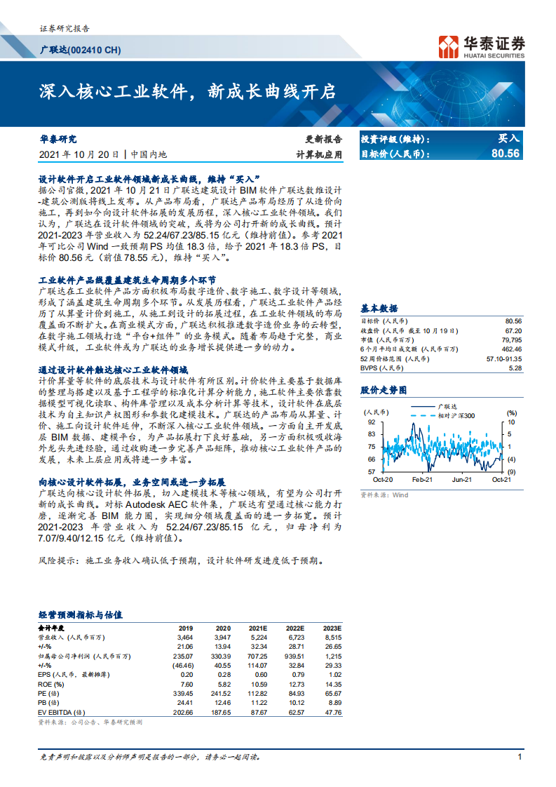广联达-深入核心工业软件，新成长曲线开启-211020.pdf 第1页