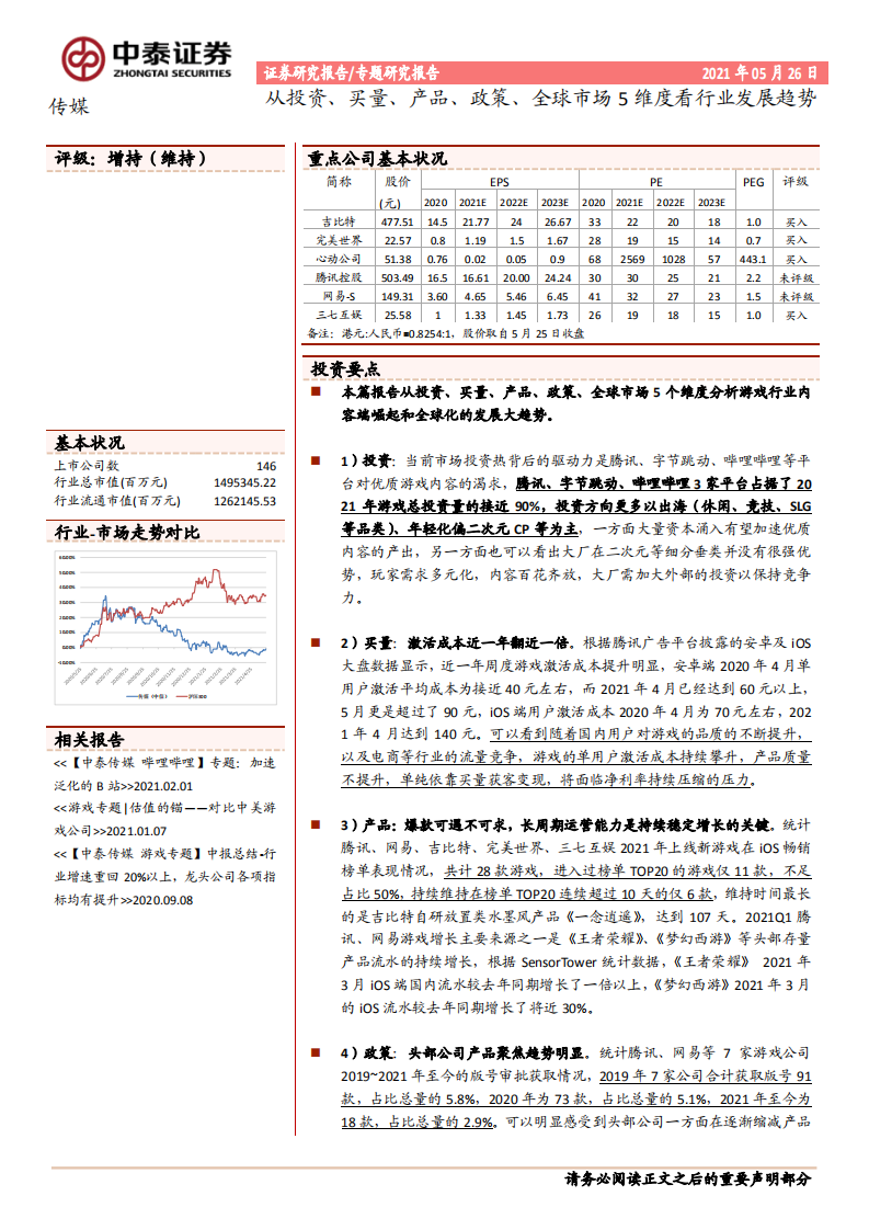 传媒行业：从投资、买量、产品、政策、全球市场5维度看行业发展趋势-210526.pdf 第1页
